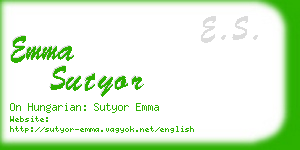 emma sutyor business card